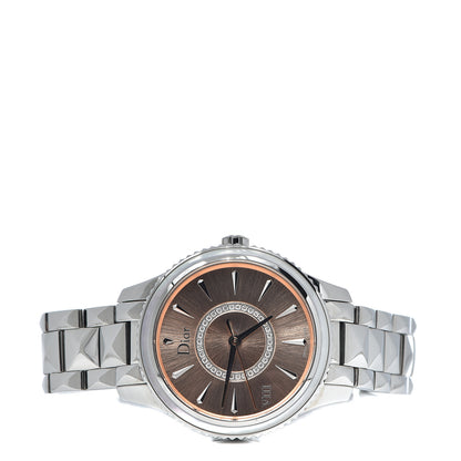 Christian Dior Stainless Steel Diamond 32mm Dior VIII Montaigne Quartz Watch Pink 3 of 7