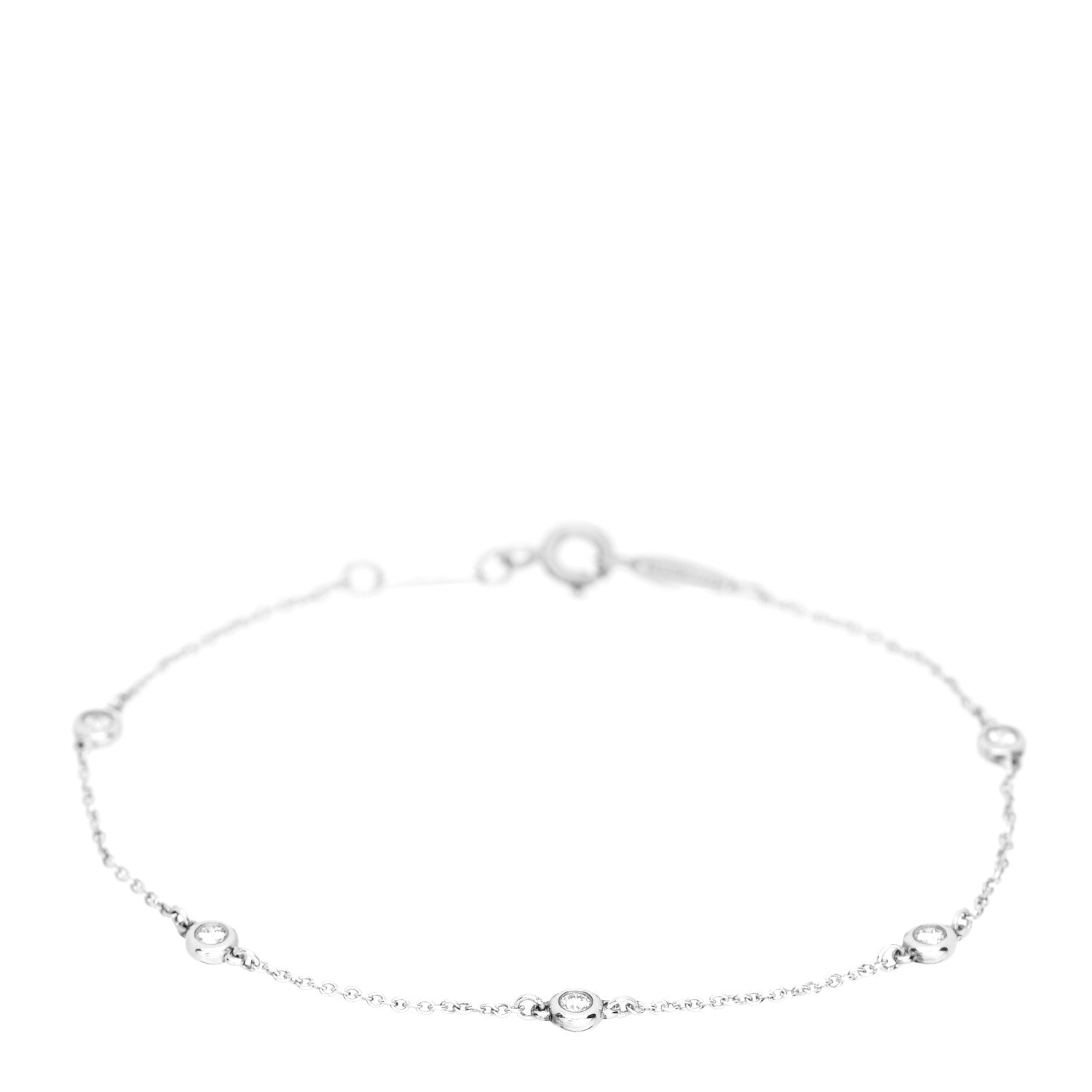Tiffany Sterling Silver Diamond .15ct Elsa Peretti Diamonds By The Yard Bracelet 1 of 3