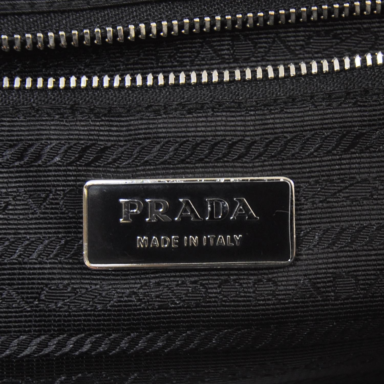 Prada Tessuto Nylon Leather Travel Tote Nero Black 9 of 10