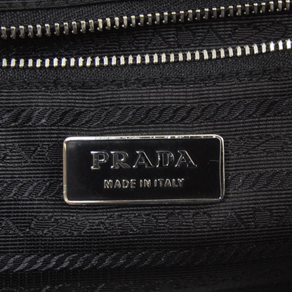 Prada Tessuto Nylon Leather Travel Tote Nero Black 9 of 10