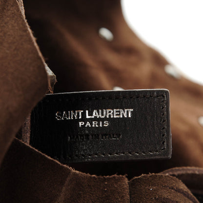Saint Laurent Suede Fringe Flat Anita Crossbody Bag Coffy Marrone 7 of 8