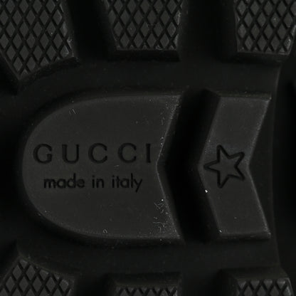 Gucci Calfskin Sylvie Web Womens Lace Up Combat Boots 37 Black 8 of 9