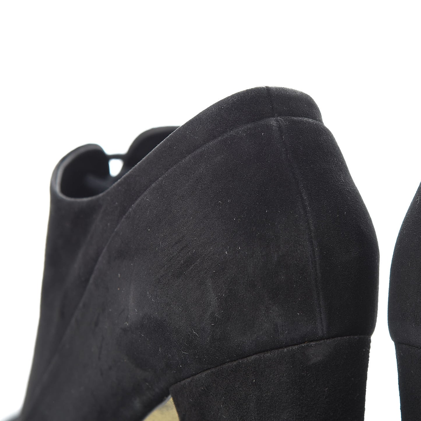 Suede Cap Toe Lace Up Booties 41 Black