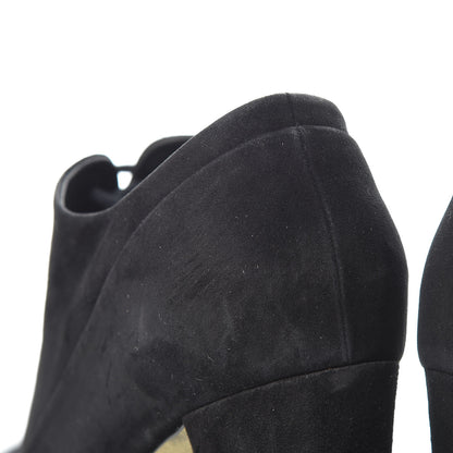 Chanel Suede Cap Toe Lace Up Booties 41 Black 13 of 16