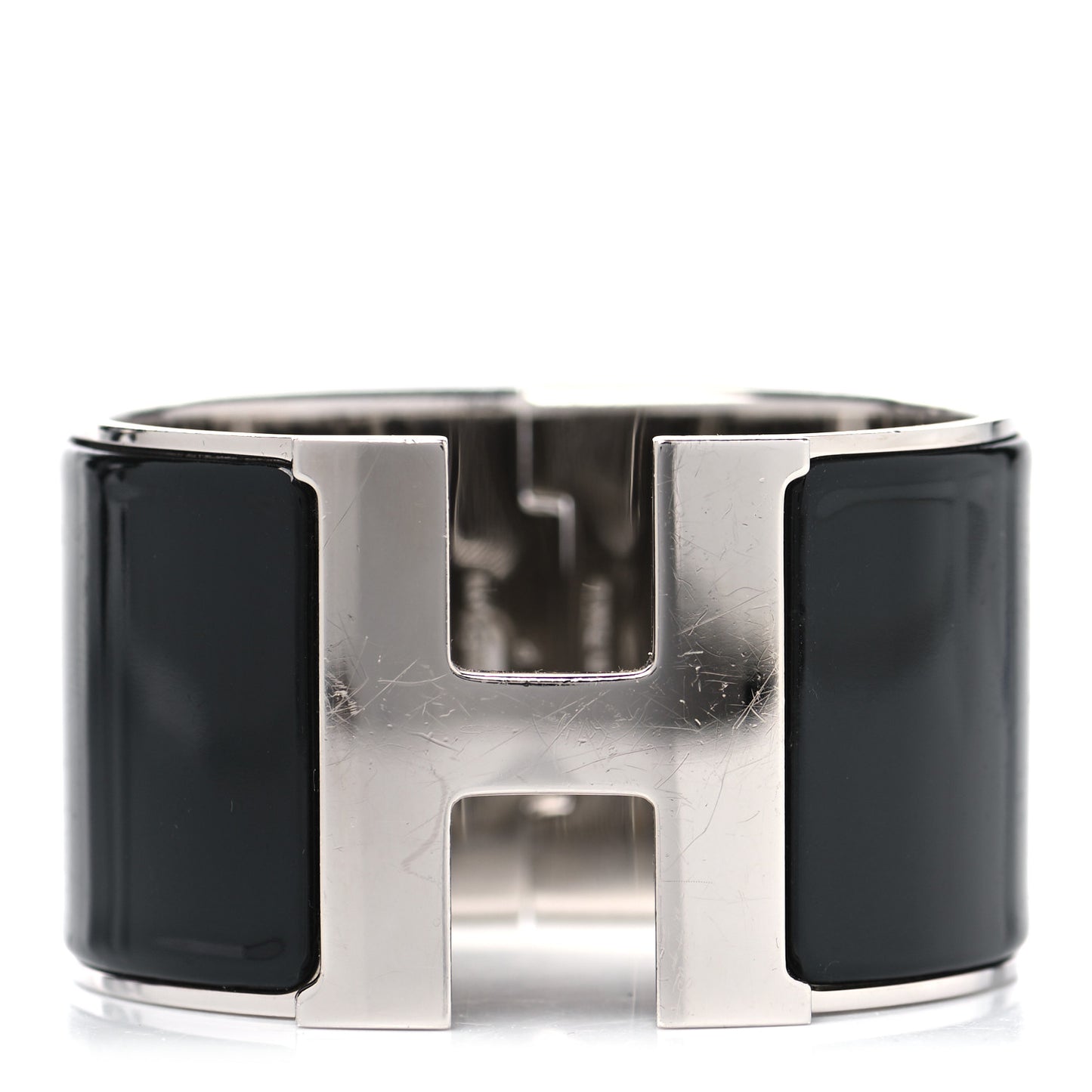Enamel Extra Wide Clic Clac H Bracelet PM Black