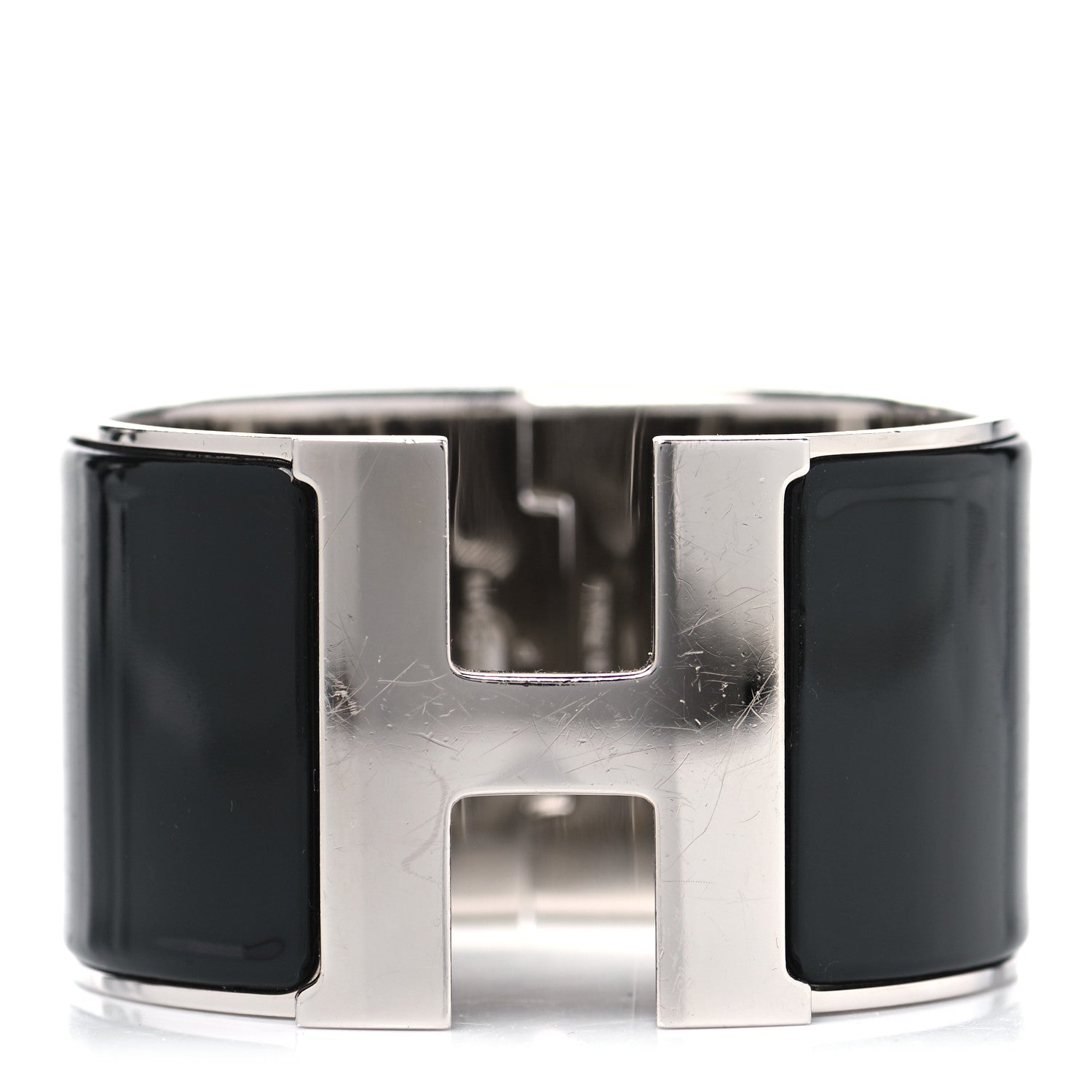 Hermes Enamel Extra Wide Clic Clac H Bracelet PM Black 1 of 6
