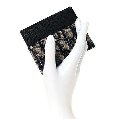 Christian Dior Grained Calfskin Oblique Card Holder Black 2 of 7