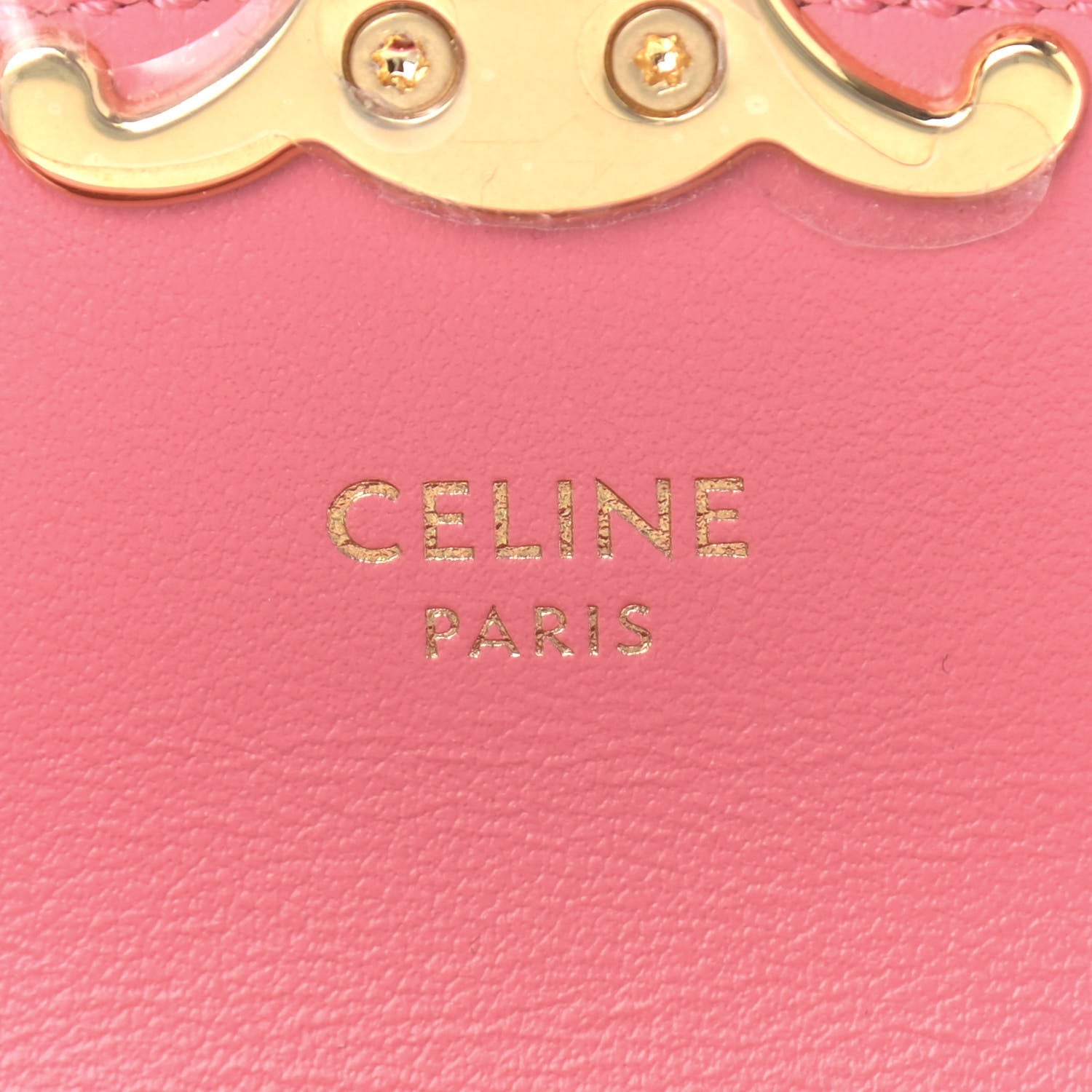 Celine Calfskin Triomphe Airpods Case With Strap Flamingo 919485