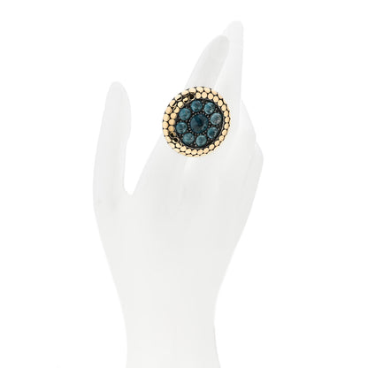 John Hardy Sterling Silver 18K Yellow Gold Blue Topaz Dot Batu Ring 52 6 2 of 7