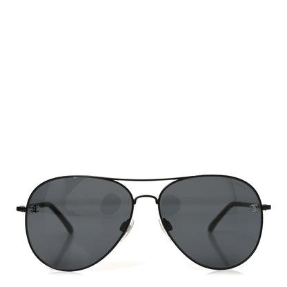 Chanel Aviator CC Sunglasses 4189-T-Q Black 2 of 7