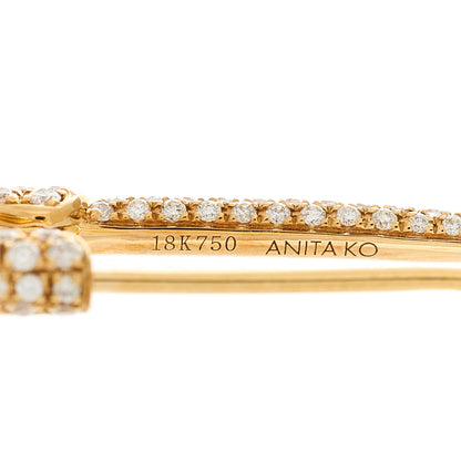Anita Ko 18K Yellow Gold Diamond Safety Pin Earring 5 of 7
