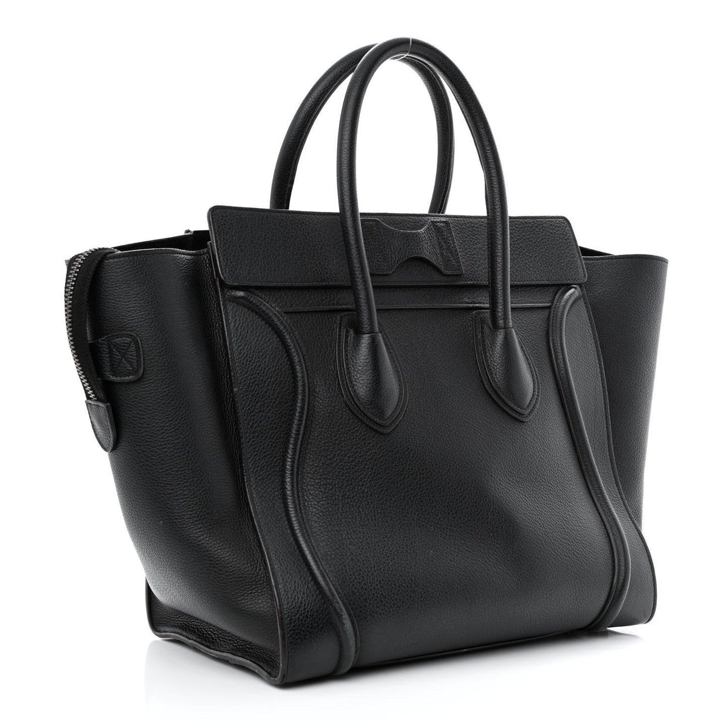 Drummed Calfskin Mini Luggage Black