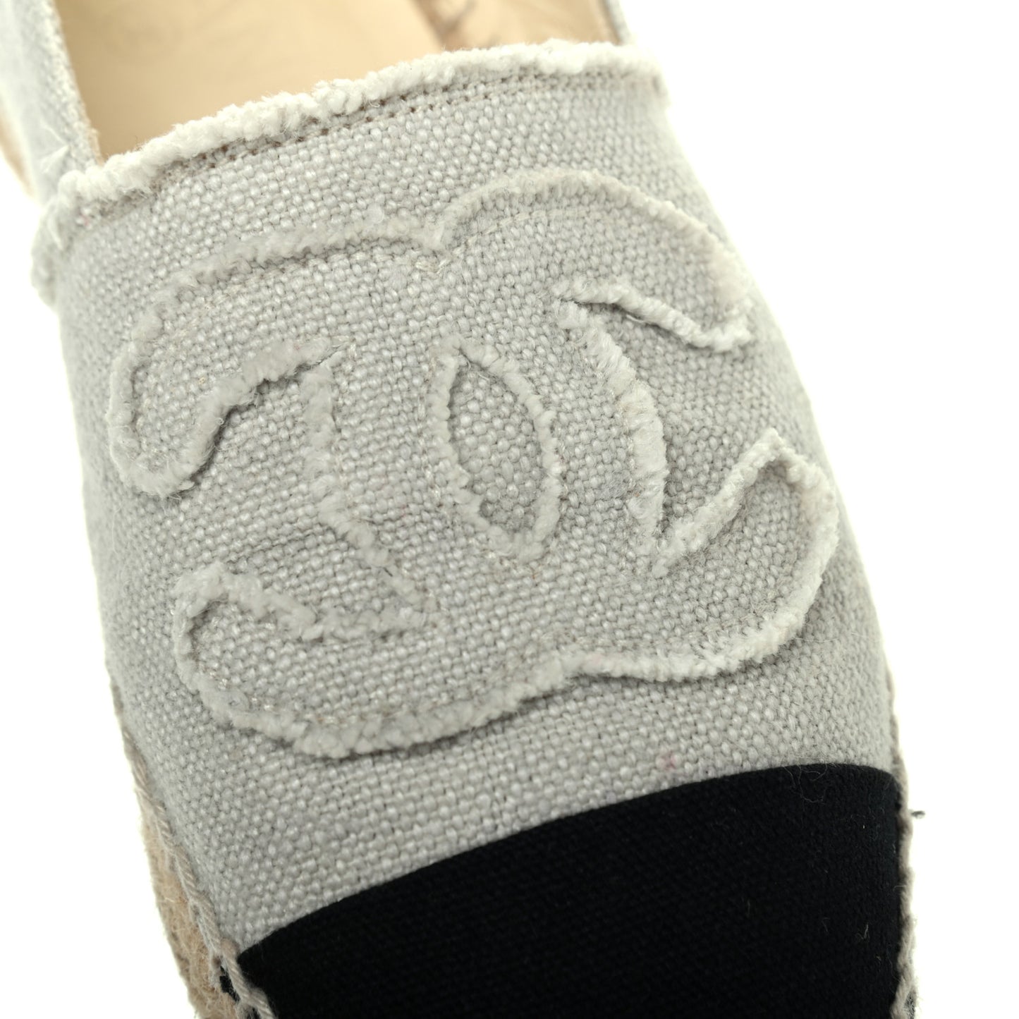 Linen CC Espadrilles 38 Beige Black