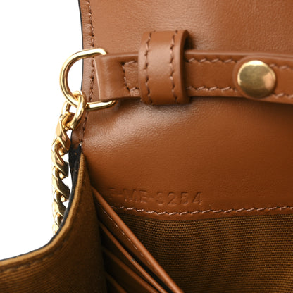 Celine Triomphe Canvas Calfskin Margo Wallet on Chain Tan 7 of 10