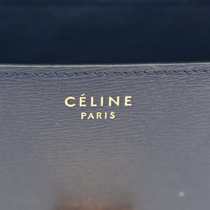 Celine Liege Calfskin Medium Classic Box Flap Bag Dark Blue 6 of 14