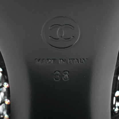 Chanel Resille Strass Kid Suede Patent Mary Jane Short Boots 38 Black 6 of 8