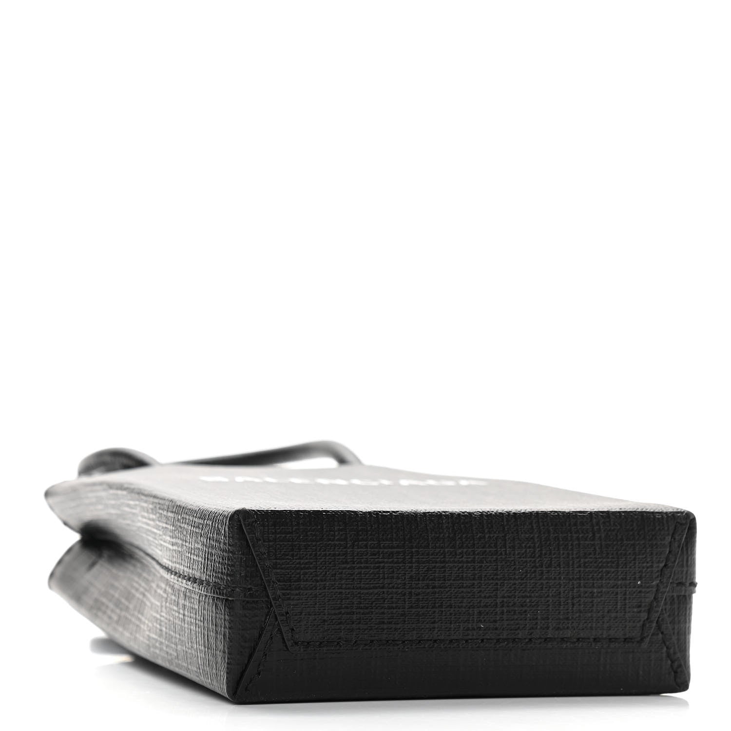 Balenciaga Squared Calfskin Logo Shopping Phone Holder Bag Black 4 of 9