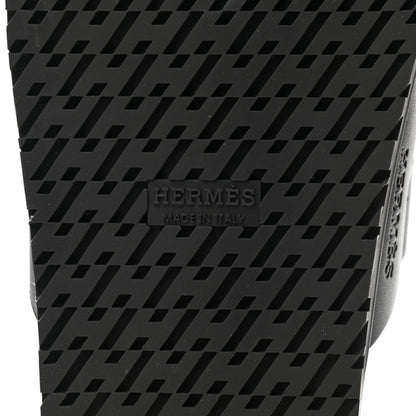 Hermes Calfskin Womens Chypre Sandals 36.5 Black 7 of 11