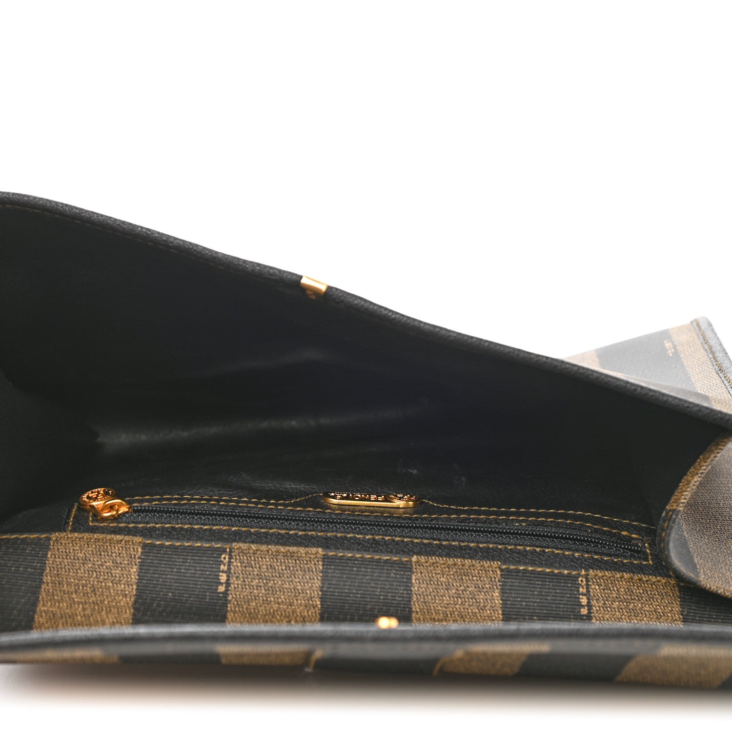 Fendi Pequin Fold Over Clutch Tobacco 5 of 7