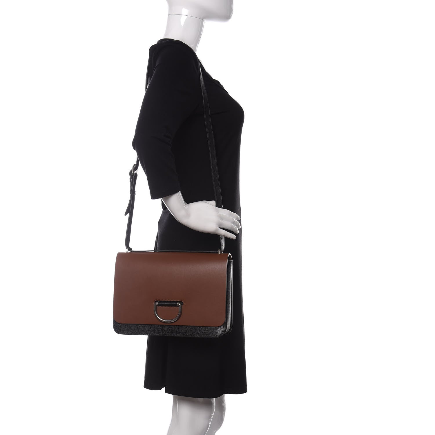 Burberry Goatskin Medium D-Ring Bag Tan Black 2 of 10