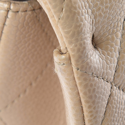 Chanel Pearly Caviar Quilted Jumbo Double Flap Beige 12 of 16