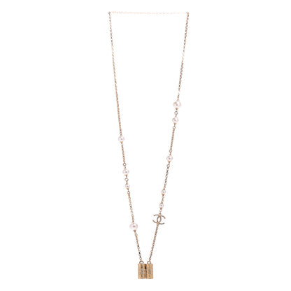 Chanel Crystal Pearl Airpod Necklace Gold 3 of 6