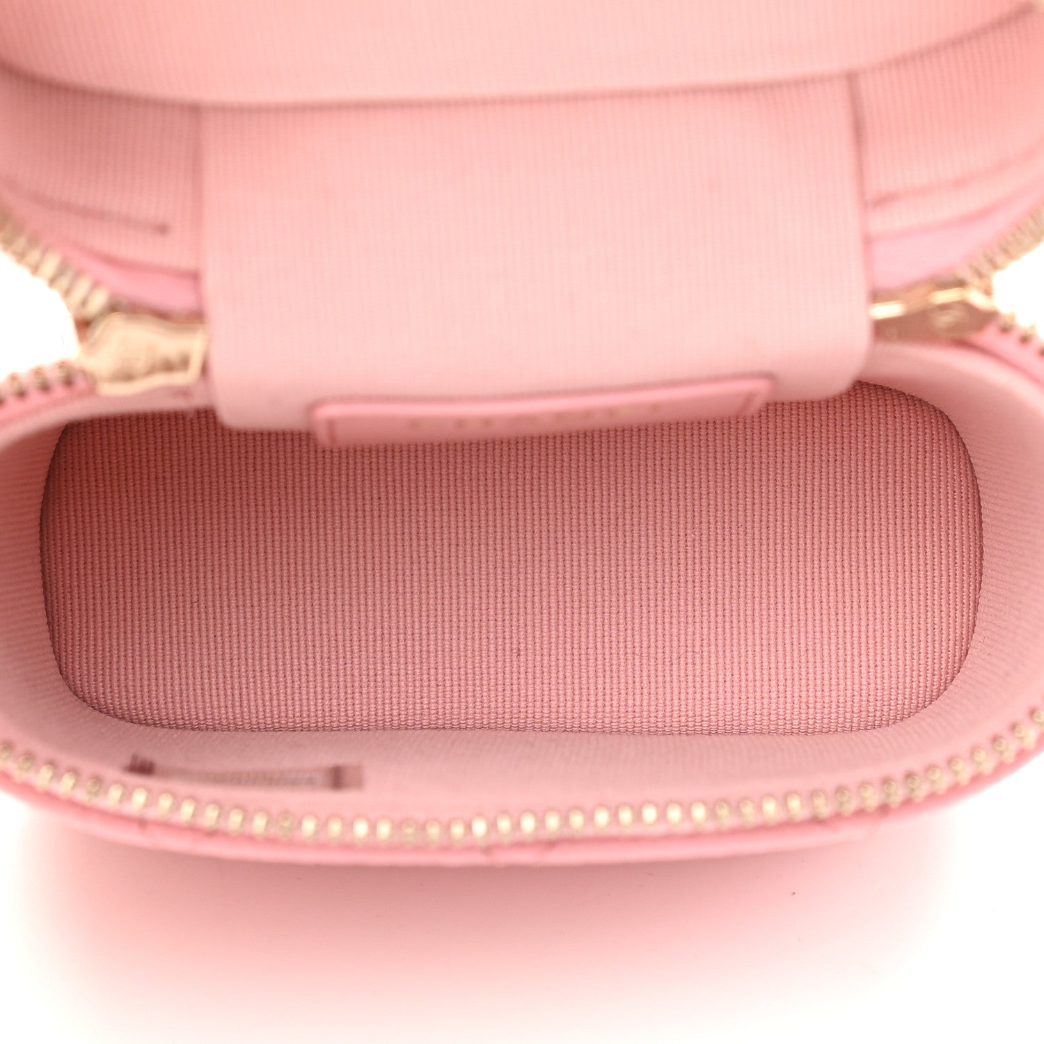 Chanel Caviar Quilted Small Handle With Care Vanity Case With Chain Pink 4 of 9