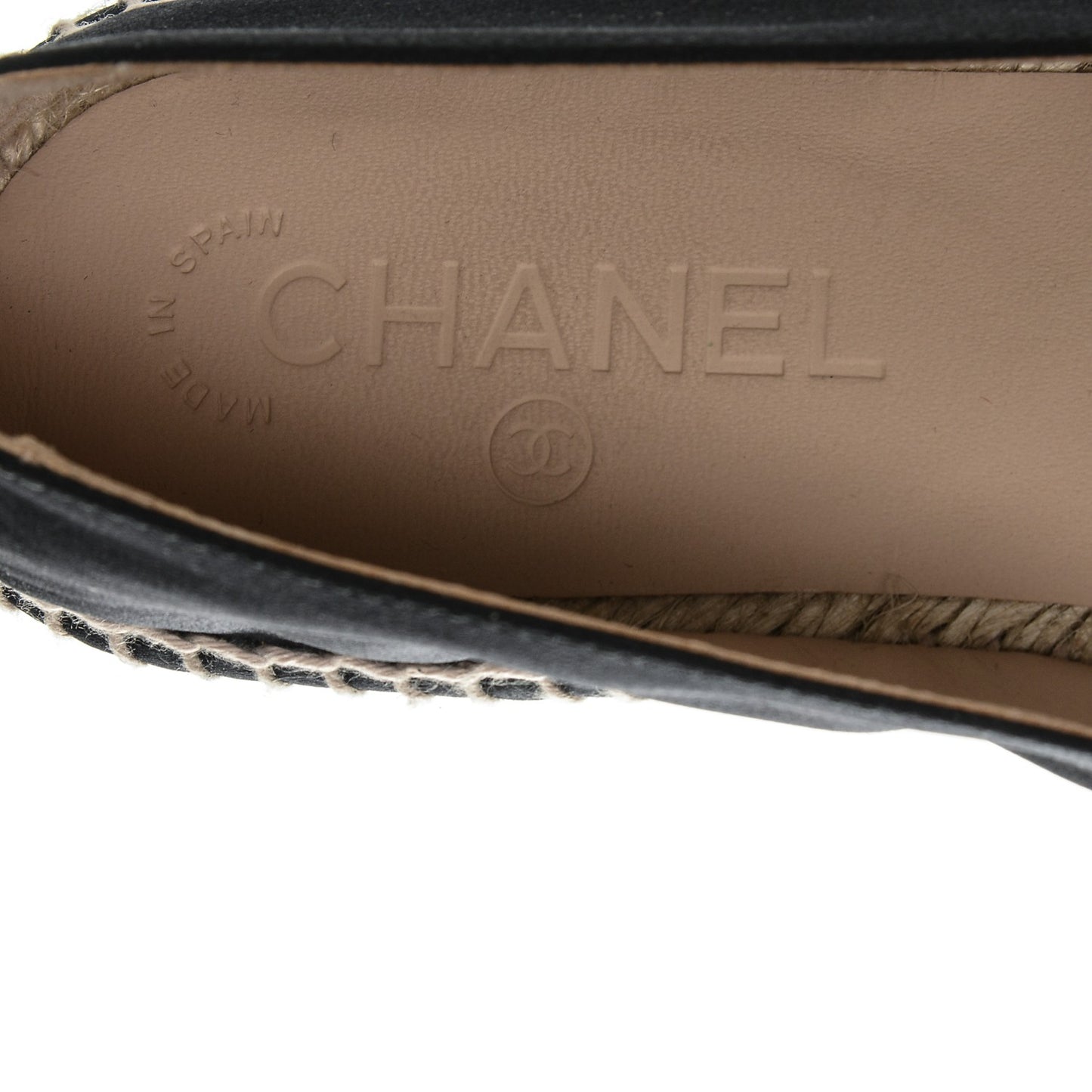Satin CC Espadrilles 38 Black