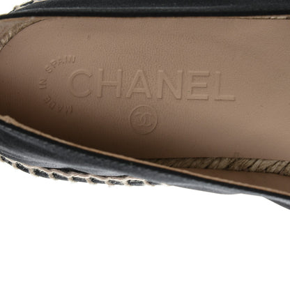 Chanel Satin CC Espadrilles 38 Black 7 of 7