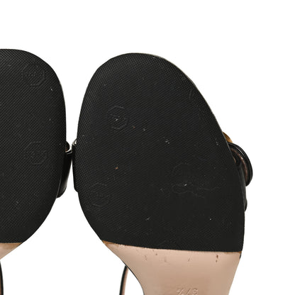 Gucci Lifford Calfskin GG Marmont Ankle Wrap 75mm Sandals 37.5 Black 9 of 11