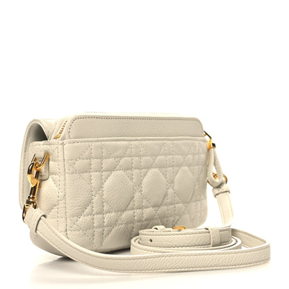 Christian Dior Supple Calfskin Cannage Caro Pouch with Chain Latte 3 of 11