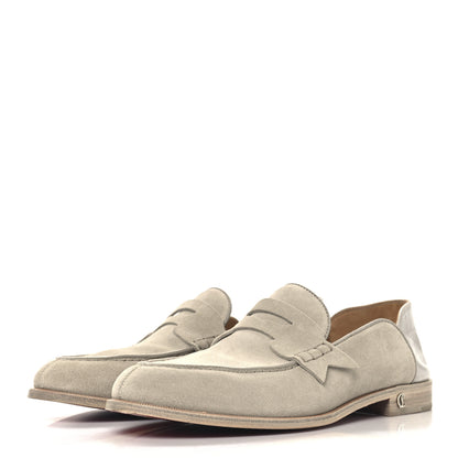 Christian Louboutin Veau Velours Mens No Penny Flat Loafers 42.5 Natural 4 of 8