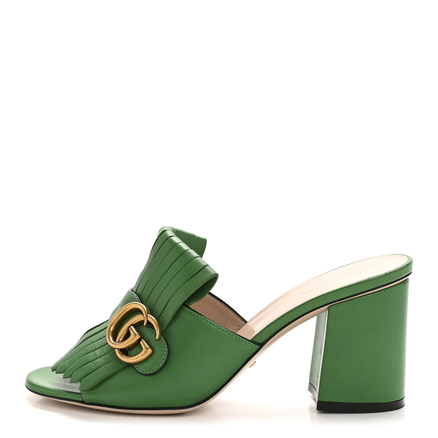 Malaga Kid GG Marmont Fringe 75mm Slide Sandals 38.5 New Shamarock