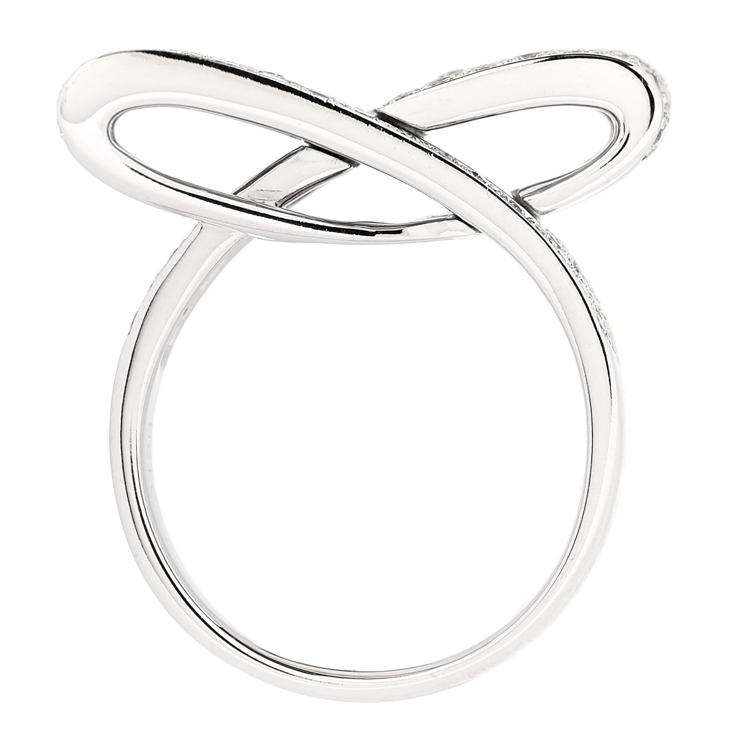 18K White Gold Diamond 1.26ctw Bow Ring 53 6.25