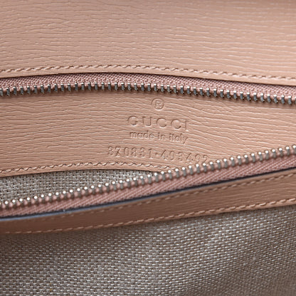 Gucci Shangai Calfskin Blooms Print Small Bamboo Daily Top Handle Bag Pink Apricot Multicolor 6 of 9