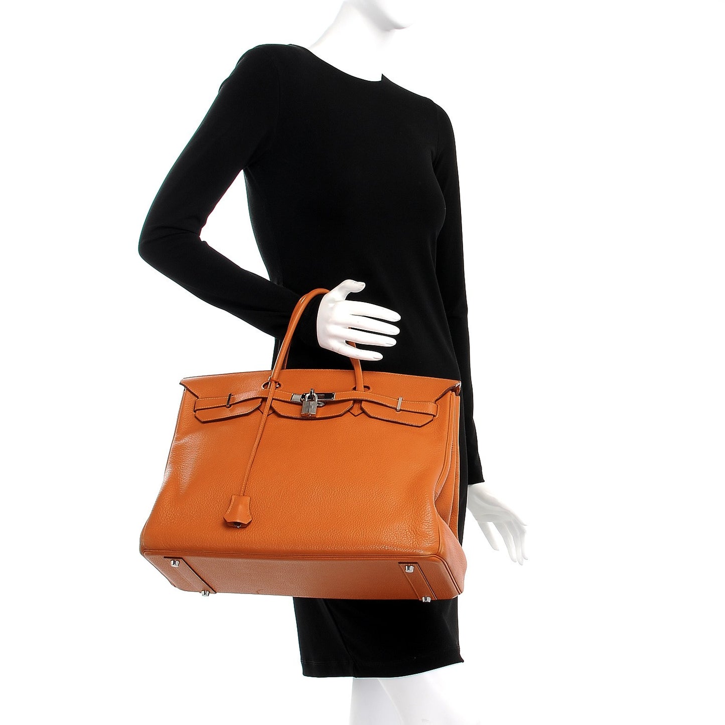 Taurillon Clemence Birkin 40 Orange
