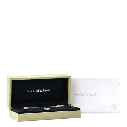Van Cleef & Arpels 18K Yellow Gold Mother of Pearl Malachite Carnelian Tiger Eye 4 Motifs Lucky Alhambra Bracelet 7 of 7