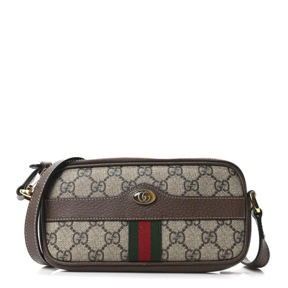 Gucci GG Supreme Monogram Web Mini Ophidia GG Bag Brown 1 of 10