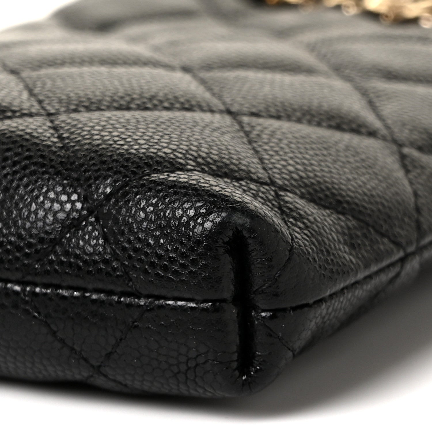 Chanel Caviar Quilted French New Wave Phone Holder With Chain Black 10 of 11