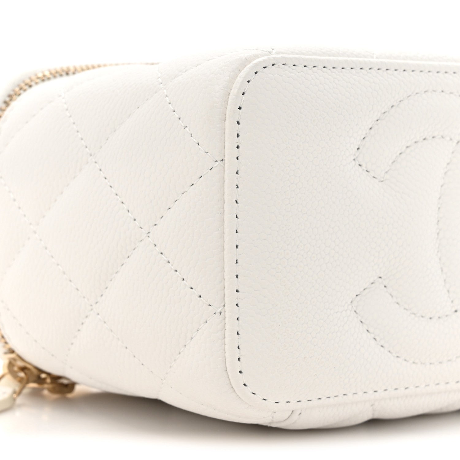 Chanel Caviar Quilted Sweetheart Vanity Case White 11 of 13