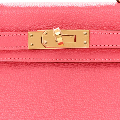 Hermes Chevre Mysore Mini Kelly Sellier 20 Rose Lipstick 8 of 15