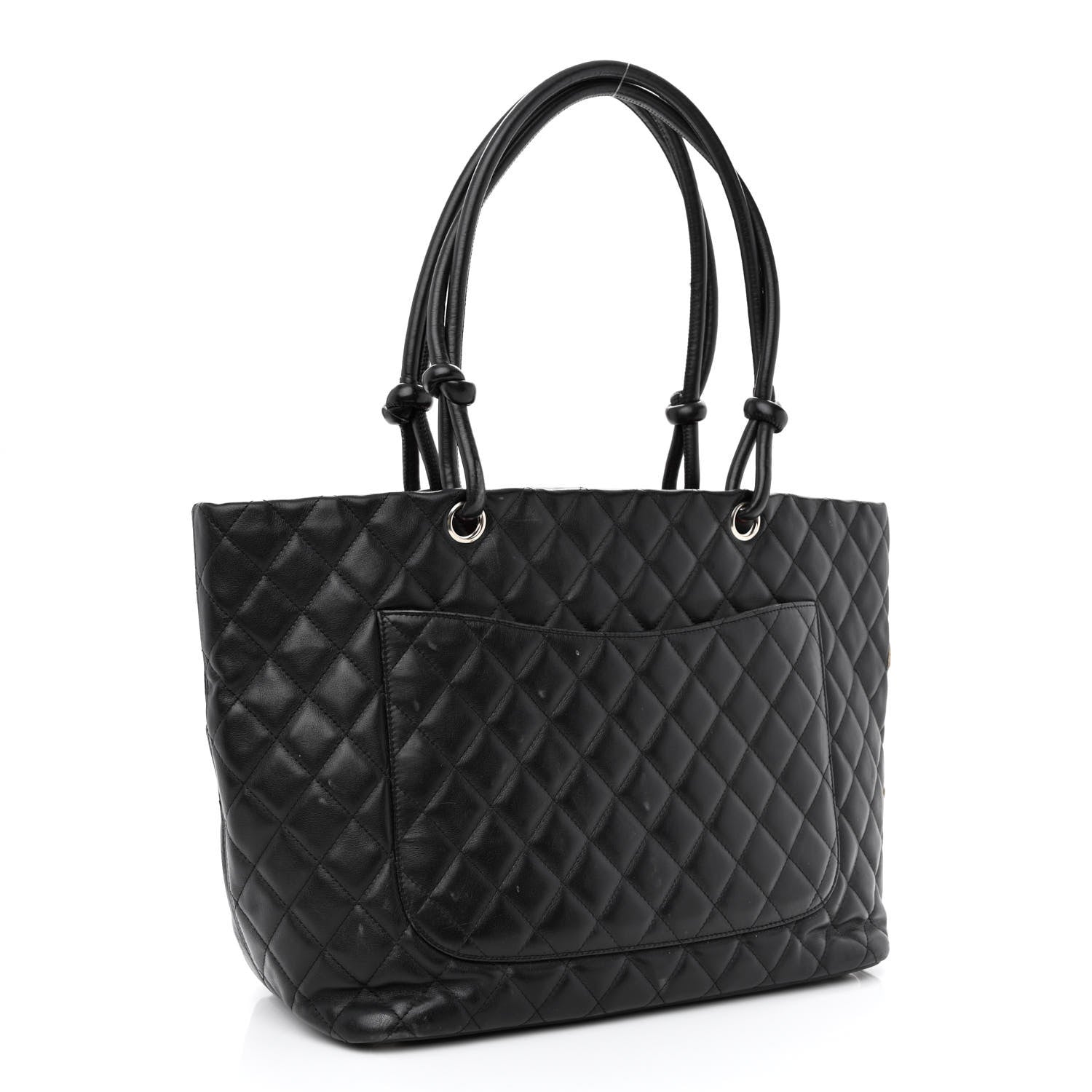 Chanel Calfskin Quilted Large Cambon Tote Black White 3 of 14