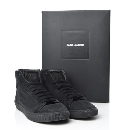Saint Laurent Distressed Canvas Mens Classic Court High Top Sneakers 43 Black 10 of 10