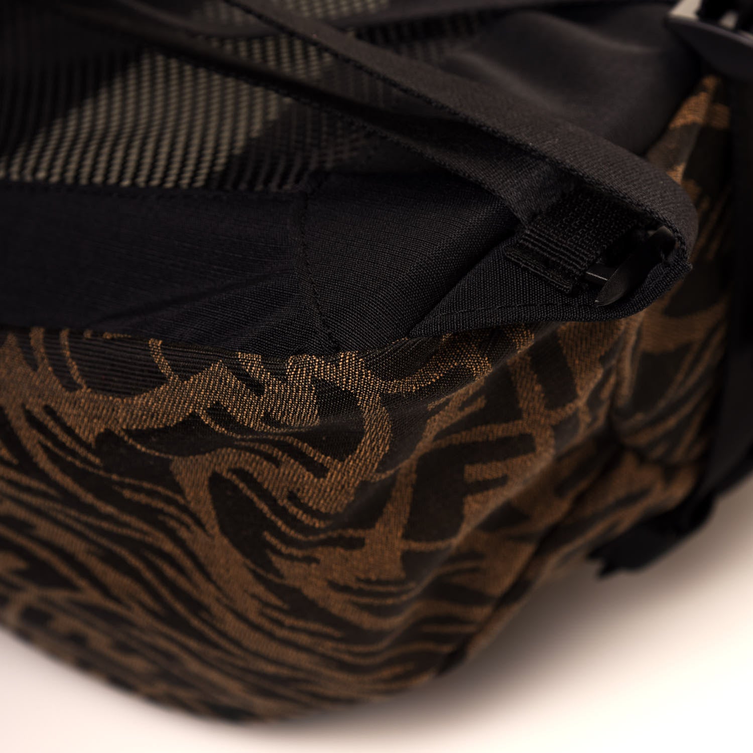 Fendi X SARAH COLEMAN Fabric Jacquard FF Vertigo Ferrino Ripstop Backpack Tobacco Moro Black 10 of 10