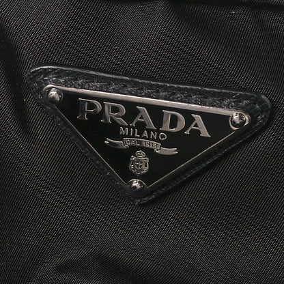 Prada Tessuto Nylon Saffiano Flat Pouch Black 6 of 6
