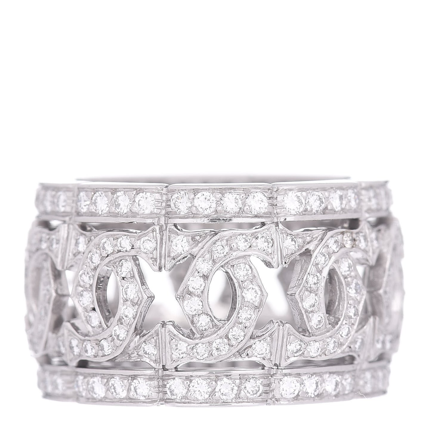 18K White Gold Diamond Entrelaces Ring 53 6.25