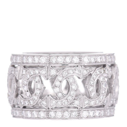 Cartier 18K White Gold Diamond Entrelaces Ring 53 6.25 1 of 5
