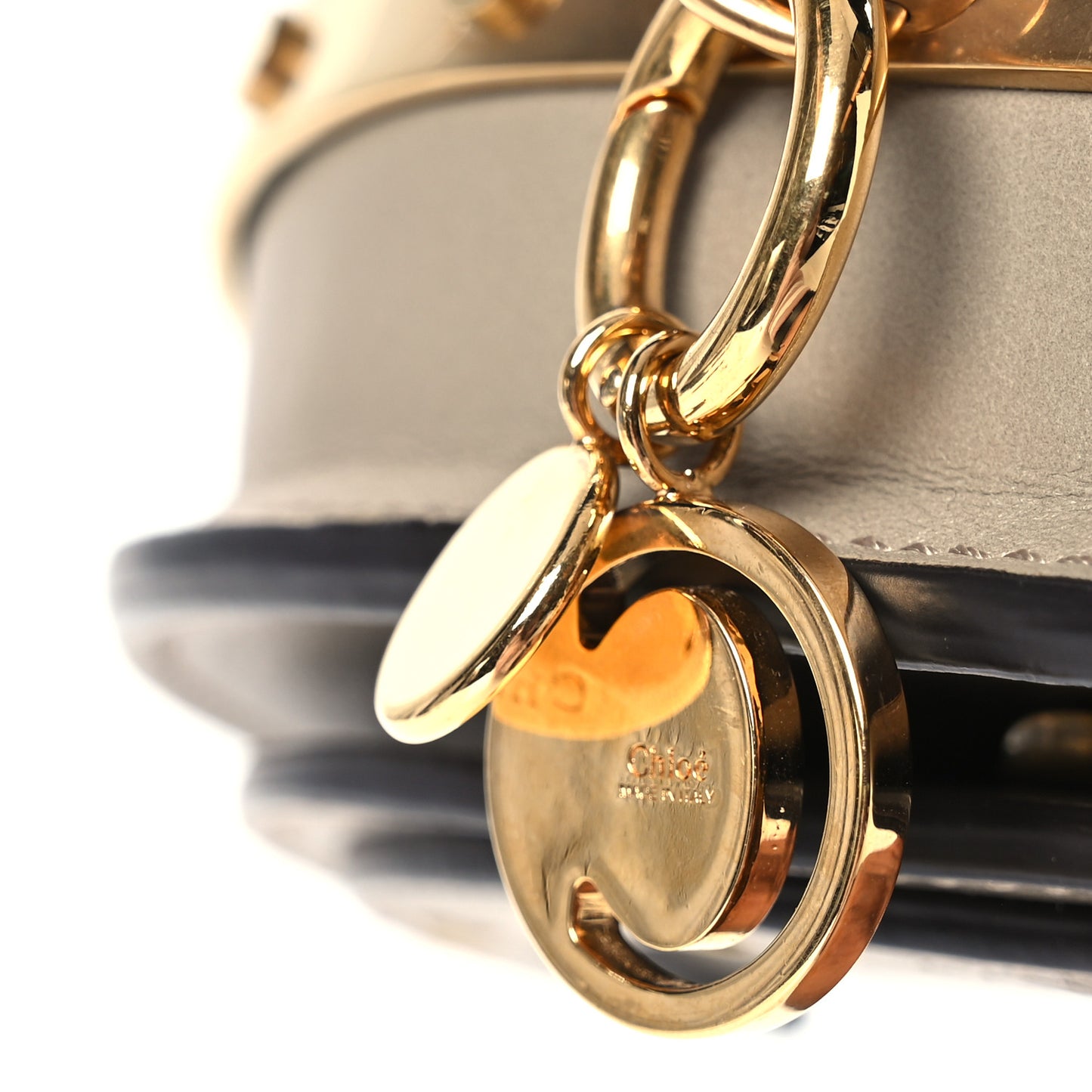 Calfskin Small Nile Bracelet Minaudiere Bag Motty Grey
