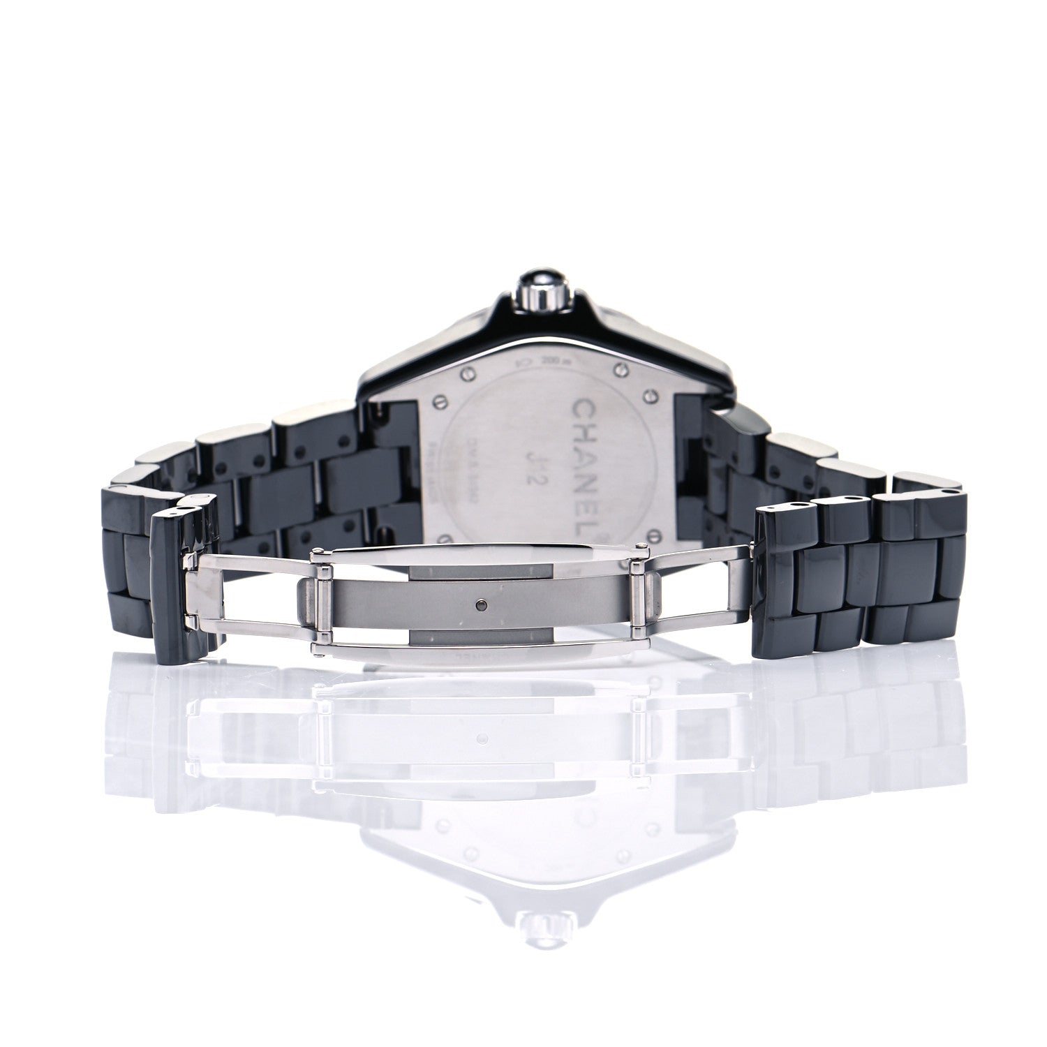 Chanel Stainless Steel Ceramic Diamond 38mm J12 Automatic Watch Black 5 of 5
