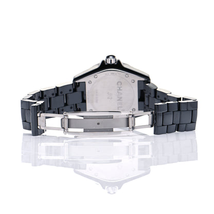 Chanel Stainless Steel Ceramic Diamond 38mm J12 Automatic Watch Black 5 of 5